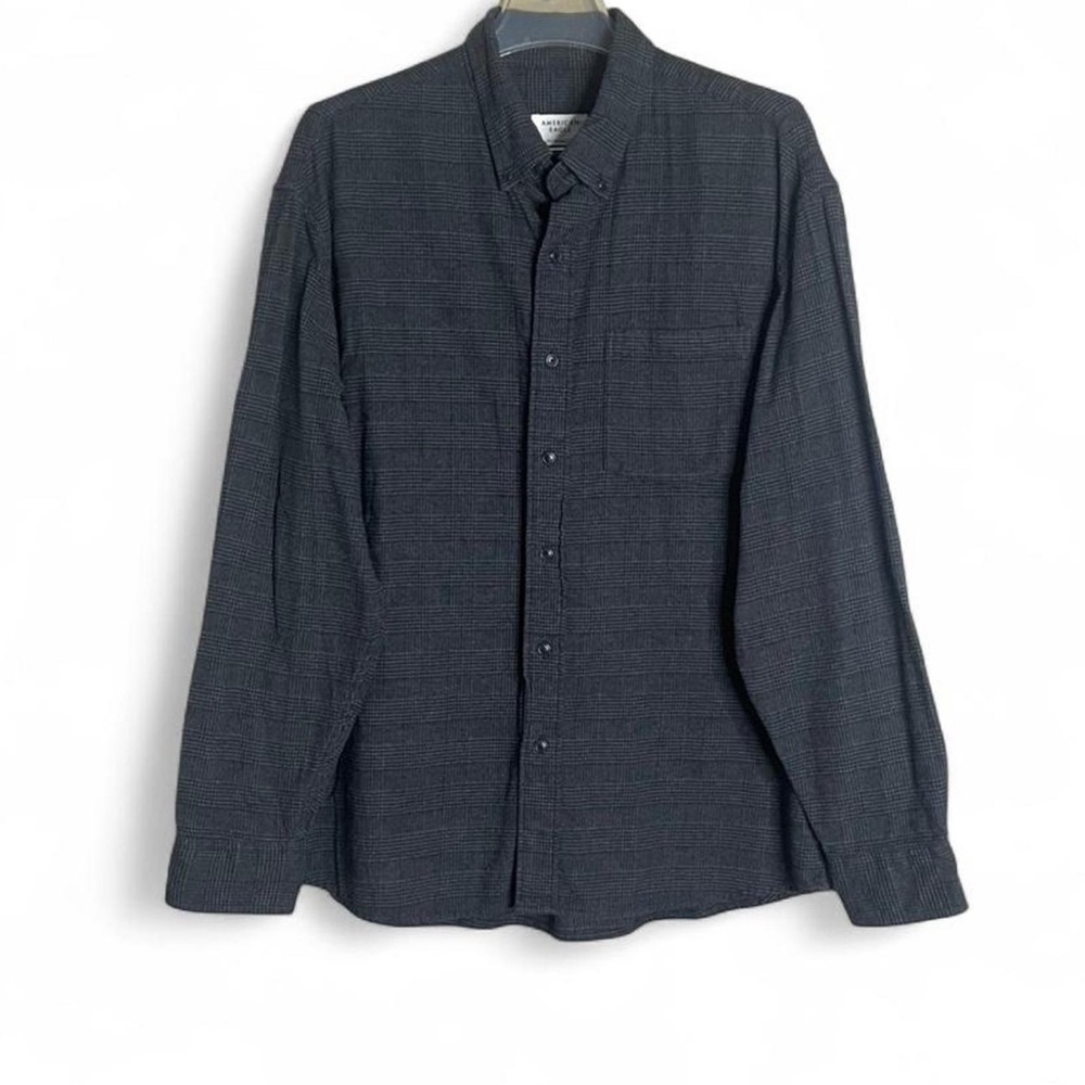 American Eagle Outfitters Dark Gray Casual Button-Down Shirt
